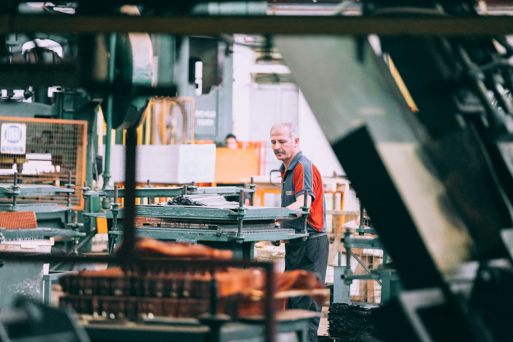 Machinery on a working factory floor